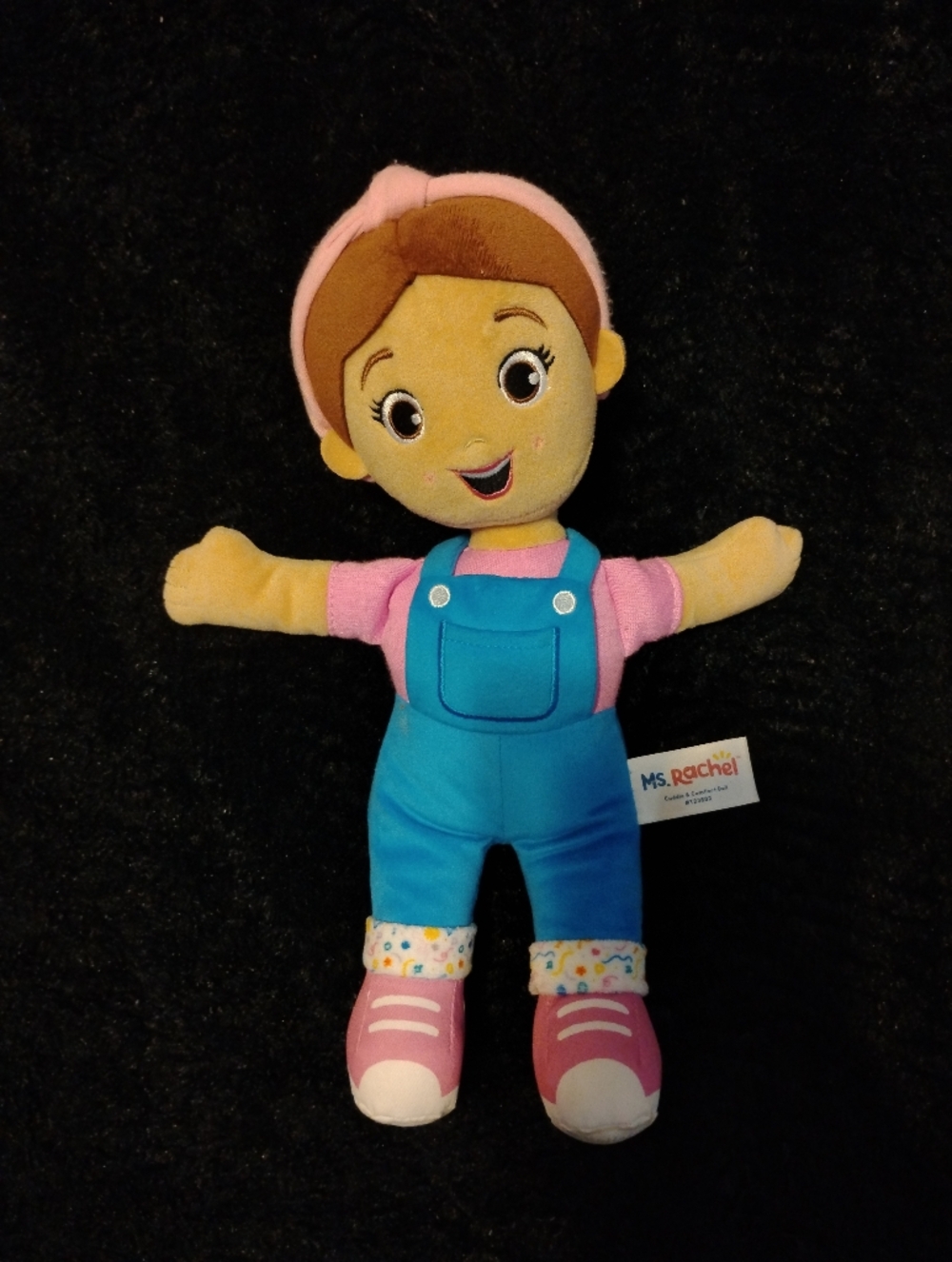 Miss Rachel Pink and Blue Overalls Plush Doll